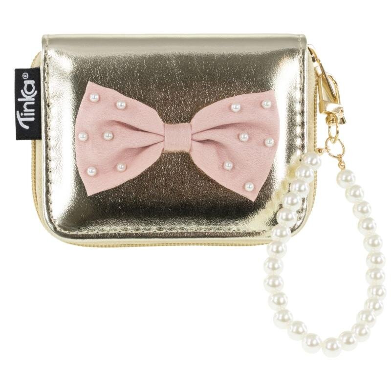 Plånbok Guld med rosett och pärlor | Tinka Wallet