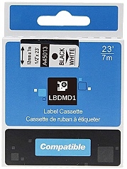 Tape D1 6mm Svart på Vit