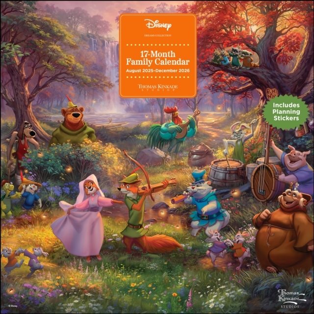 Disney Dreams by Thomas Kinkade Studios 17-Month 2025-2026 Family Wall Cale