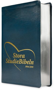 Stora StudieBibeln - Bonded leather Blå